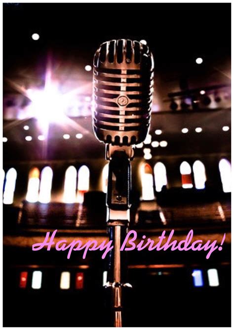Happy Birthday Microphone Singer Happy Birthday Music Notes Happy