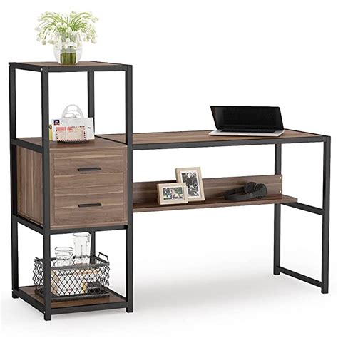 Buy Tribesigns Rustic 55 Inches Computer Desk With 2 Drawers And