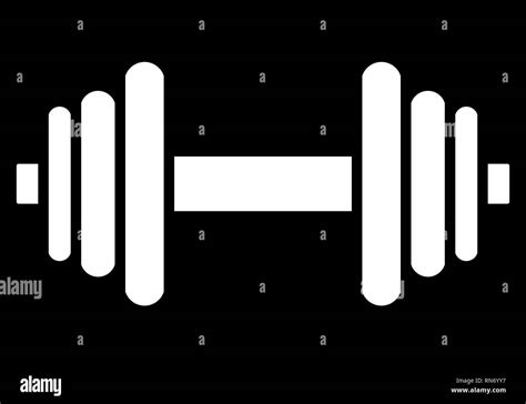 Weights Symbol Icon White Minimalist Dumbbell Isolated Vector