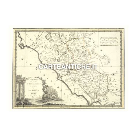 Carta Geografica Antica Della Regione Lazio 01