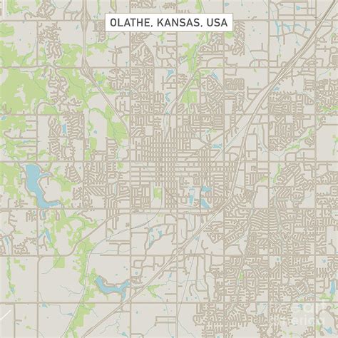 Olathe Kansas Us City Street Map Digital Art By Frank Ramspott