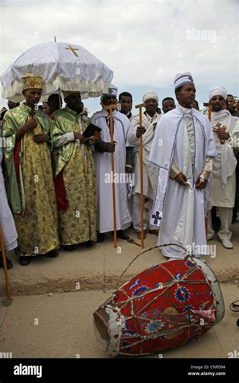 Ethiopian Orthodox Christians Taking Part In The Epiphany Baptism