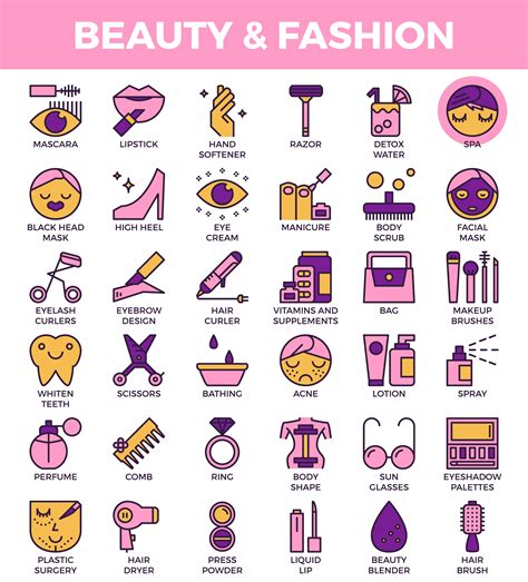 Beauty And Fashion Icons 545197 Vector Art At Vecteezy