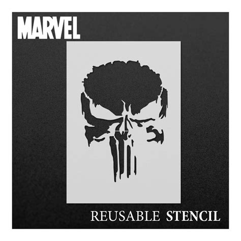 The Punisher Stencil N1 Marvel Reusable Superhero Movie Stencil For