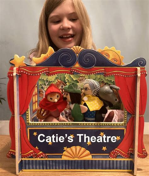 Personalised Wooden Finger Puppet Theatre And Puppets By Oskar And Catie