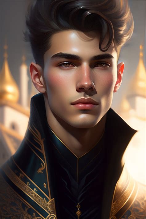 A Digital Painting Of A Man Wearing A Black Coat And Gold Trimmings On