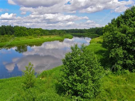 Summer Landscape With River — Stock Photo © Olgacov 4503688