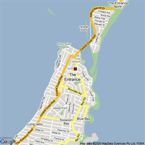 Map Of The Entrance Nsw Hotels Accommodation