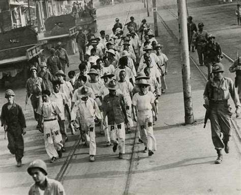 Japanese Prisoners Helping Repair War Damaged Manila Philippines 1945