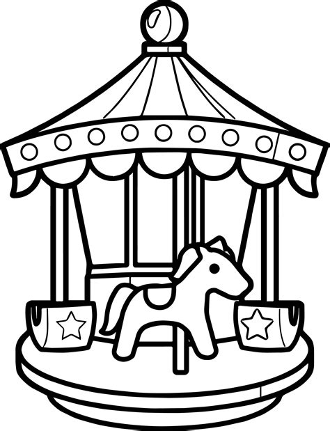 About the animals coloring pages. Carousel Drawing at PaintingValley.com | Explore ...