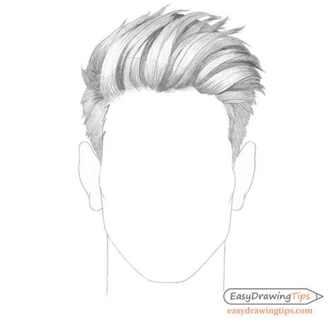 Cute Male Hairstyles Drawing However The Combed Back Long Hair As In