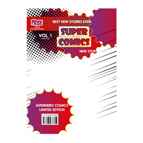 Comic Book Cover Template Design 19469516 Png