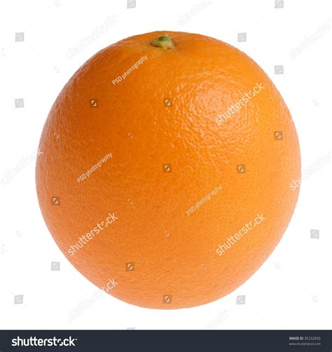 Single Orange Isolated Against White Background Stock Photo 35232835