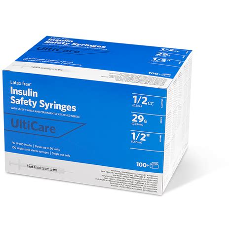 Ulticare U 100 Insulin Safety Syringes 12 Mlcc Ultimed Inc