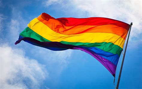 Gay Pride Flag Rainbows Colorful Sky Clouds San Francisco Windy