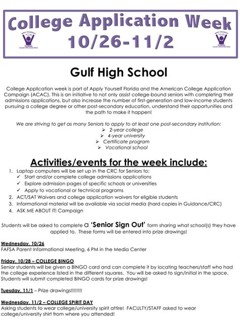 College Application Week Gulf High School