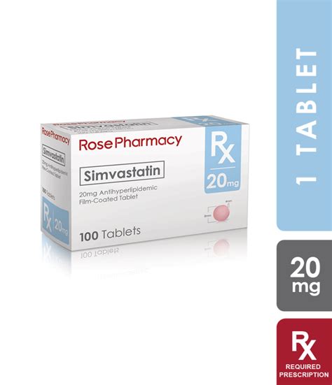 Simvastatin 20mg Tablet Rose Pharmacy Generics Rose Pharmacy