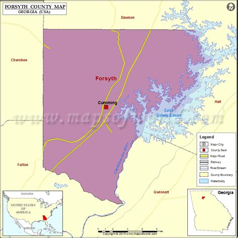 Forsyth County Map Map Of Forsyth County Georgia