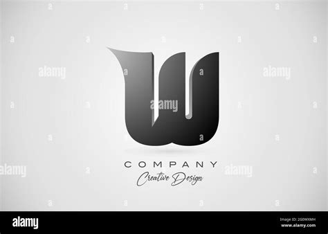 Alphabet Letter W Logo Icon In Black Gradient Creative Design For