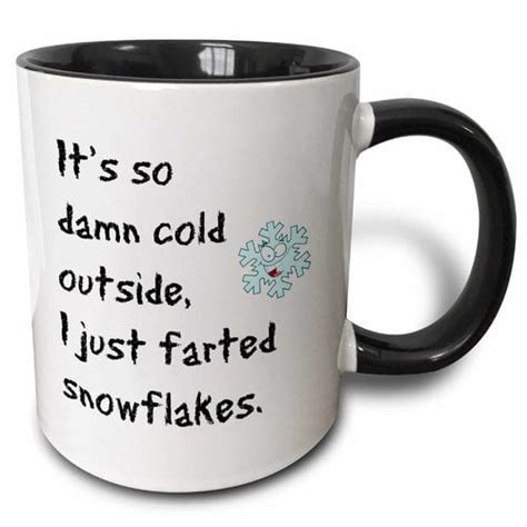 3drose Its So Damn Cold Outside I Just Farted A Snowflake Coffee Mug