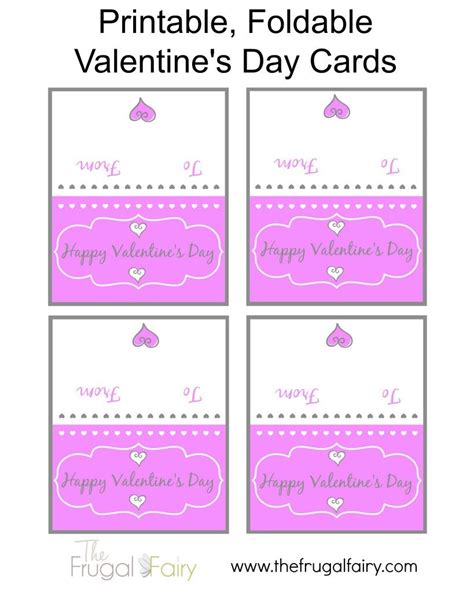 Foldable Printable Valentine Cards