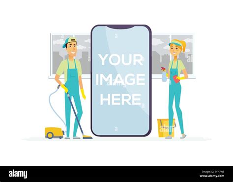 Cleaning Staff Cartoon People Characters Isolated Illustration Stock