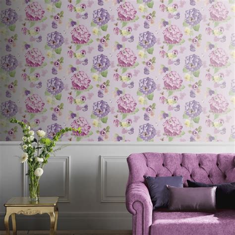 Lilac Wallpaper Living Room Homebase Wallpaper