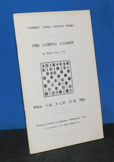 The Goring Gambit By Im David Levy Chess Book Let Ebay