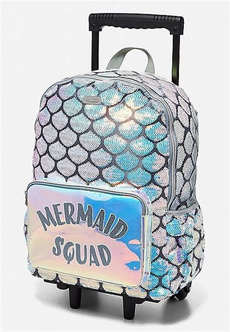 Mermaid Rolling Backpack Justice Mermaid Backpack Girls Bags