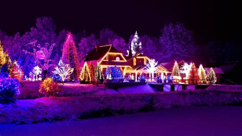 Download Christmas Lights House Night Holiday Christmas Hd Wallpaper