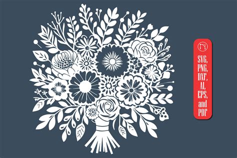 Cricut Bouquet Of Flowers Svg Graphic By Ngised · Creative Fabrica