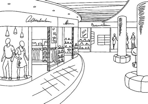 Shopping Mall Coloring Pages Coloringlib