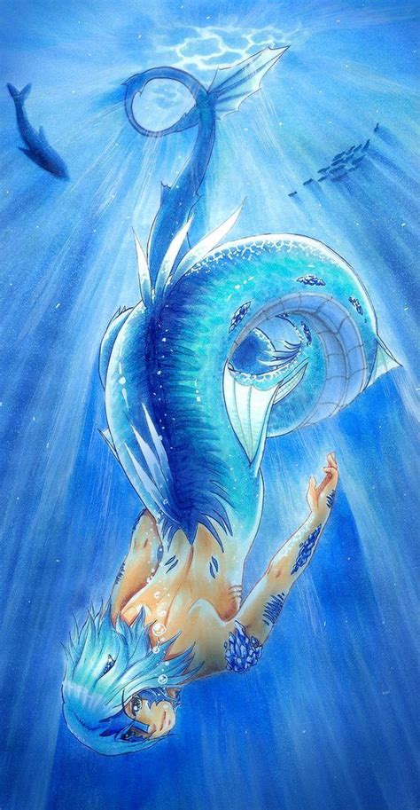 Pin By John On Mermen Anime Mermaid Mermaid Art Anime