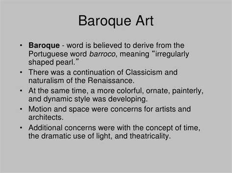 baroque art baroque word  believed  derive   portuguese