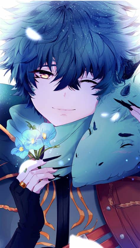 The best gifs are on giphy. Wallpaper Anime boy, Dragon, Blue, Flowers, 4K, Anime ...
