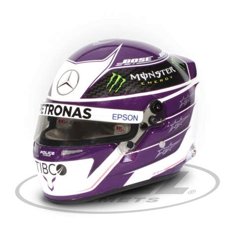 All aerodynamic shapes colors and decals have been replicated perfectly on this helmet. 2020 Lewis Hamilton Mercedes AMG Replica 1:2 Scale Helmet ...