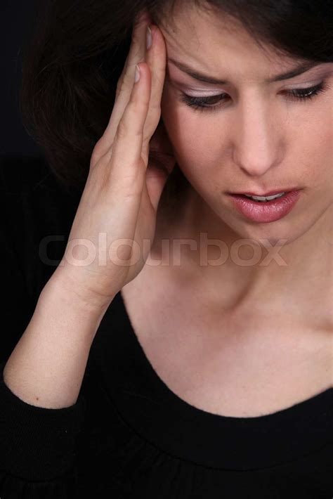 Woman Suffering From Headache Stock Image Colourbox
