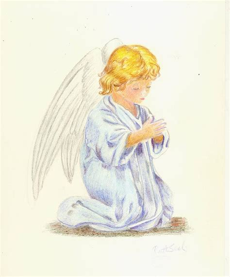 Angel Praying Drawing By Ruth Seal