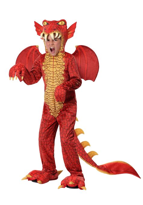 Fantasia De Dragão Vermelho De Luxo Infantil Childs Deluxe Red Dragon