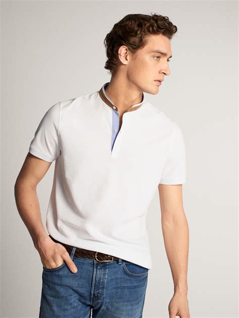 Polo t shirt massimo dutti. COTTON SHORT SLEEVE POLO SHIRT WITH STAND-UP COLLAR - Men ...