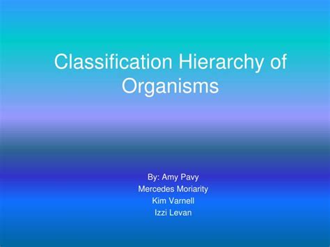 Ppt Classification Hierarchy Of Organisms Powerpoint Presentation