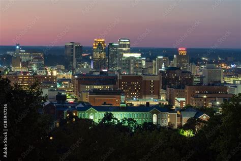 Downtown Birmingham Alabama At Night Stock Photo Adobe Stock