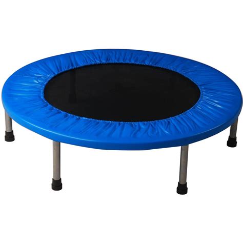 Pure Fun 40 Inch Exercise Trampoline With Handrail Blue