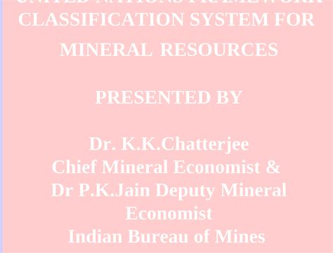 Pdf United Nations Framework Classification System For Mineral