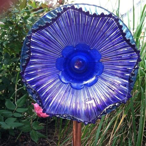 Glass Yard Art Images Recycled Glass Plate Garden Yard Art Flower
