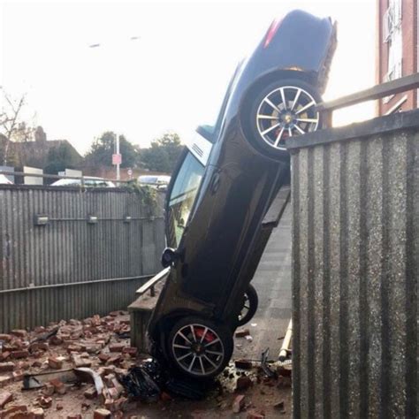 Pensioner 73 Survives After Smashing Porsche Through Car Park Wall