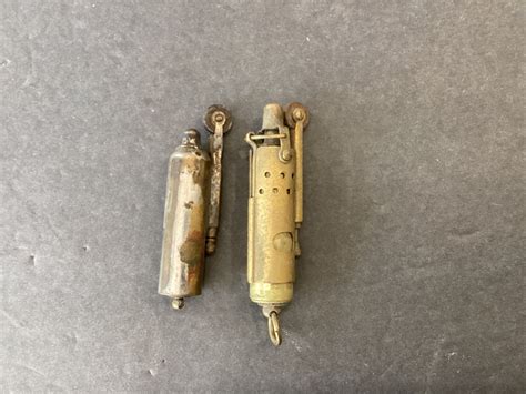 2 Vintage Brass Trench Lighters Unmarked Untested Us Army Wwii Wwi Free