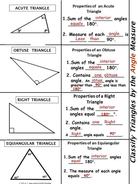 Classifying Triangles By Angle Measures Worksheet