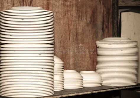 Plates Stacked Stock Image Image Of Dishes Ceramic 38627985