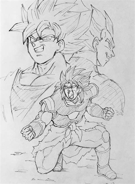 Dibujos De Goku Y Vegeta Vs Broly A Lapiz Dibujodbz For All Instagram